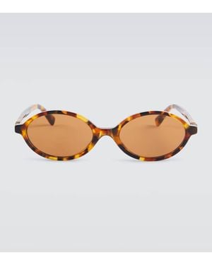 Miu Miu Oval Sunglasses - Brown