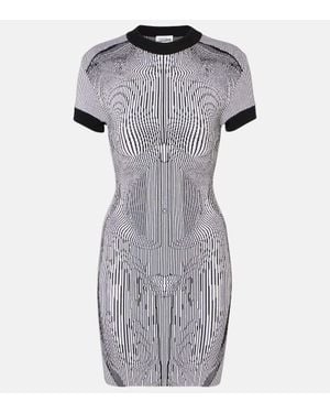 Jean Paul Gaultier Morphing Pinstripes Jacquard Dress - Gray