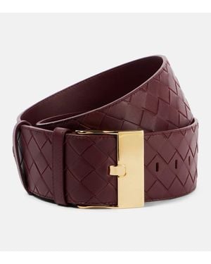 Bottega Veneta Watch Intrecciato Large Leather Belt - Red