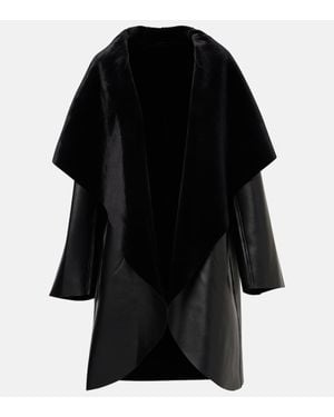 Norma Kamali Reversible Faux Leather Coat - Black