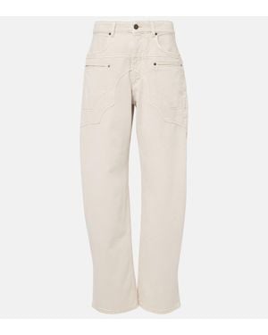 Isabel Marant Jeans Anchos Beryl De Tiro Alto - Neutro