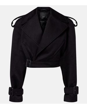 Wardrobe NYC Cropped-Jacke Aus Wolle - Schwarz