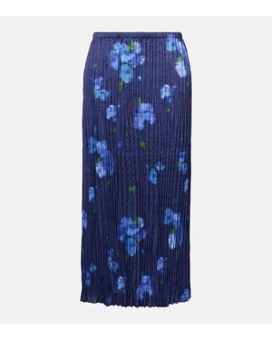 Vince Plissierter Midirock Poppy Blur - Blau