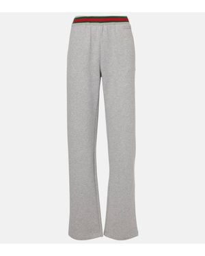 Gucci Web Stripe Cotton Jersey Joggers - Grey