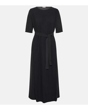 Max Mara Leisure Midikleid Pattino Aus Jersey - Schwarz