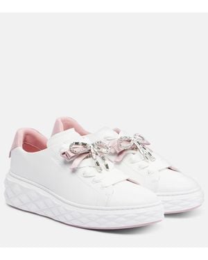 Jimmy Choo Diamond Light Maxi Leather Trainers - White