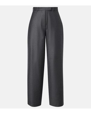 Rohe Virgin Wool Flannel Wide-Leg Trousers - Grey