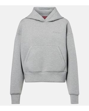Gucci Logo Jersey Hoodie - Grey