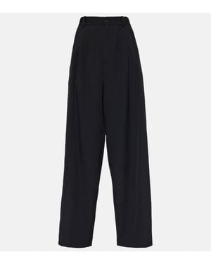 The Row Rufus Wool Wide-Leg Trousers - Black