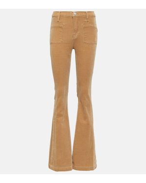 FRAME Mid-Rise Flared Jeans Le Bardot Aus Cord - Braun