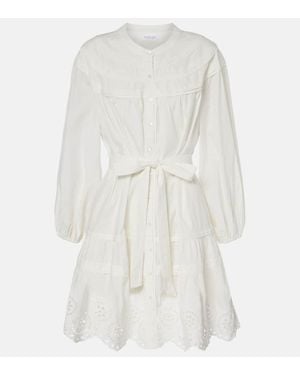 Velvet Barb Broderie Anglaise Cotton Minidress - White