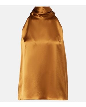 Galvan London Top Sienna Aus Satin - Orange