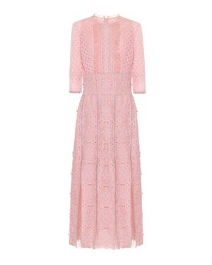 Costarellos Lace Midi Dress - Pink