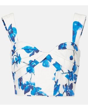 Rebecca Vallance Top Orchid Blues A Fleurs - Bleu