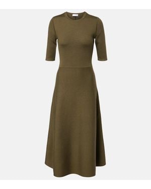 Gabriela Hearst Wool, Cashmere, And Silk Midi Dress - Green