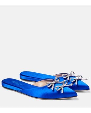 Giambattista Valli Verzierte Slippers Aus Satin - Blau
