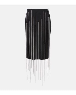 Victoria Beckham Chain-Detail Midi Skirt - Black