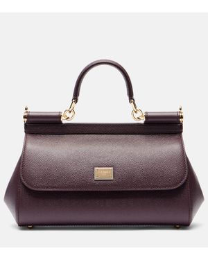 Dolce & Gabbana Sicily Ew Small Leather Tote Bag - Purple