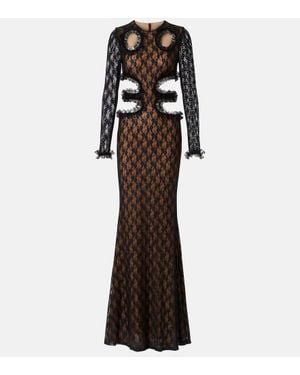 Self-Portrait X Christopher Kane Cutout Lace Gown - Black