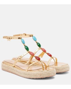 Gianvito Rossi Espadrille-Sandalen Shanti Aus Metallic-Leder - Mettallic