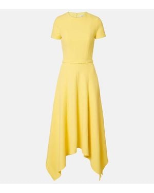 Safiyaa Midikleid Okimi Aus Crepe - Gelb