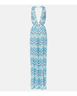 Missoni Jumpsuit aus Haekelstrick - Blau