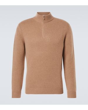 LeKasha Cashmere Half-Zip Jumper - Brown