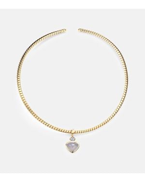Marina B Trisolina 18Kt Necklace With Chalcedony And Diamonds - Metallic