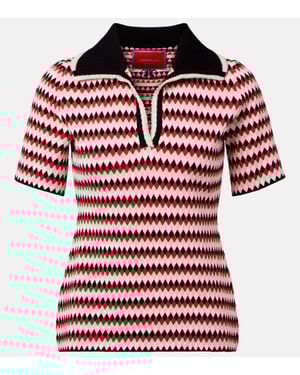 La DoubleJ Checkers Knitted Polo - Red