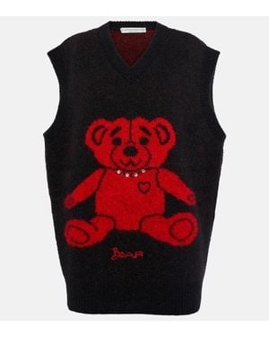 Alessandra Rich Gilet Bear - Rosso