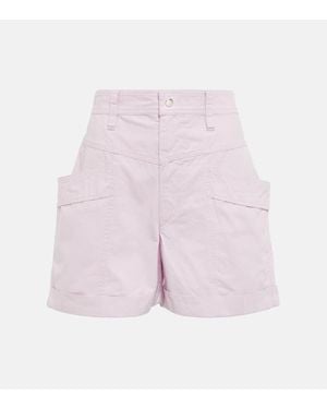 Isabel Marant Rachel High-Rise Cotton Shorts - Pink
