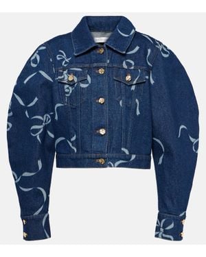 Nina Ricci Printed Denim Jacket - Blue