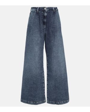 AG Jeans Stella High-Rise Wide-Leg Jeans - Blue