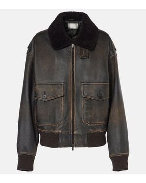 The Row Lederjacke Adonis mit Shearling - Schwarz