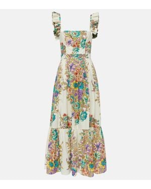 Etro Maxikleid Aus Baumwollpopeline - Grün