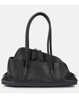 The Attico La Passeggiata Small Leather Tote Bag - Black