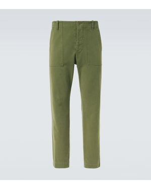 The Row Valerio Cotton Straight Pants - Green