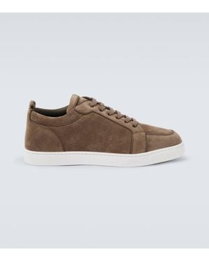 Christian Louboutin Rantulow Suede Trainers - Brown