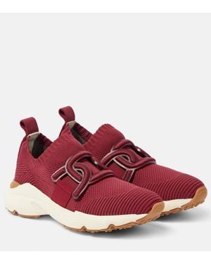 Tod's Sneakers Kate Aus Strick - Rot