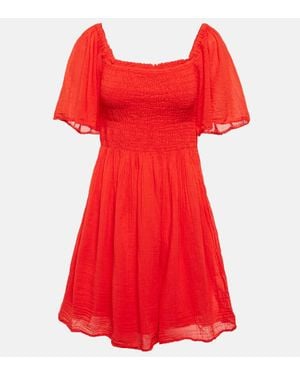 Velvet Esme Cotton Gauze Minidress - Red