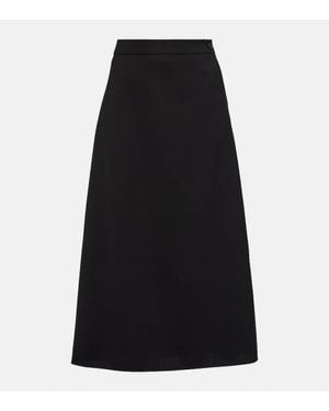 Wardrobe NYC Virgin Wool Midi Skirt - Black