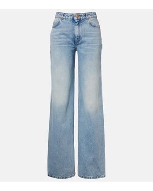 Balmain Mid-Rise Wide-Leg Jeans - Blau