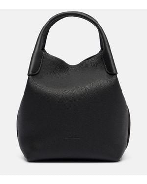 Loro Piana Bale Small Leather Bucket Bag - Black