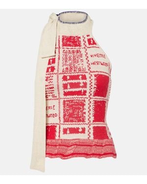 Vivienne Westwood Checked Hemp And Cotton Top - Red