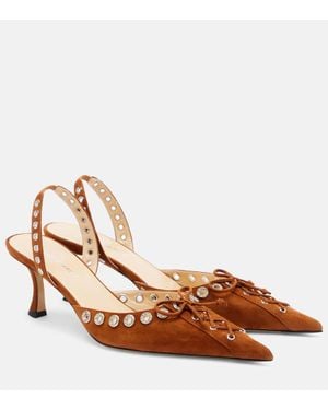 Mach & Mach Escarpins Crystalized Corset 65 En Daim - Marron