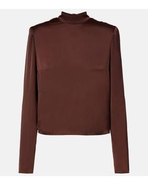 ROTATE BIRGER CHRISTENSEN Top Lipika Aus Satin - Braun