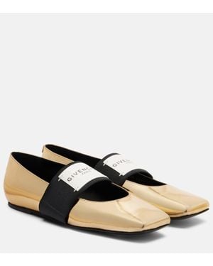 Givenchy Ballerinas Sliced Square Aus Metallic-Lackleder - Schwarz