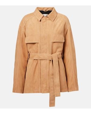 Nour Hammour Zakary Belted Suede Jacket - Brown