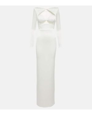 Alex Perry Abito midi Marden in crepe di raso - Bianco