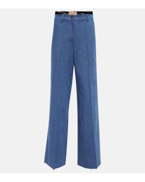 AYA MUSE Pantalon Ule A Taille Basse En Jean - Bleu